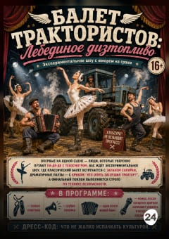 Афиша мероприятия Балет трактористов: Лебединое дизтопливо